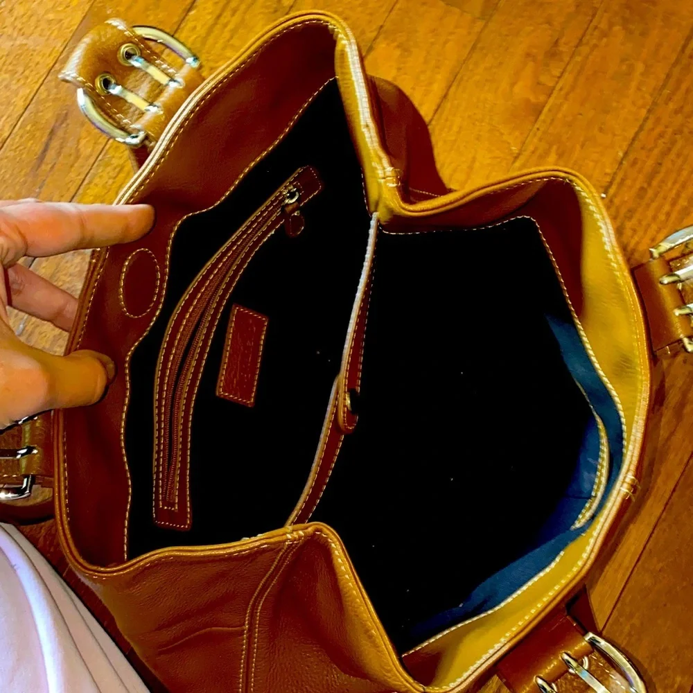 Leather cognac Brown Leather Bag medium size